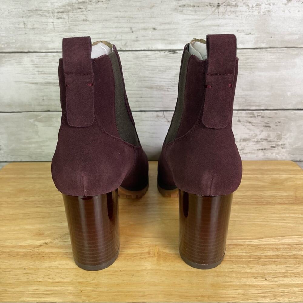 Sanctuary Ravish Chelsea Suede BootIe Burgundy Size 7.5 - Picture 5 of 6